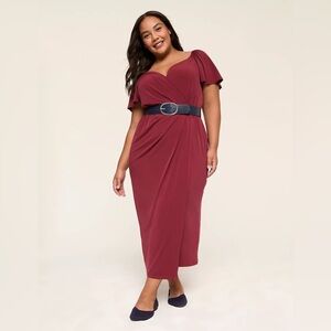 Lane Bryant Burgundy Midi Dress
